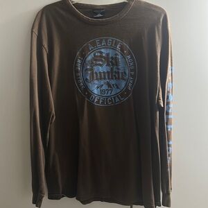 Men’s brown American eagle long sleeved shirt. UEC. L.